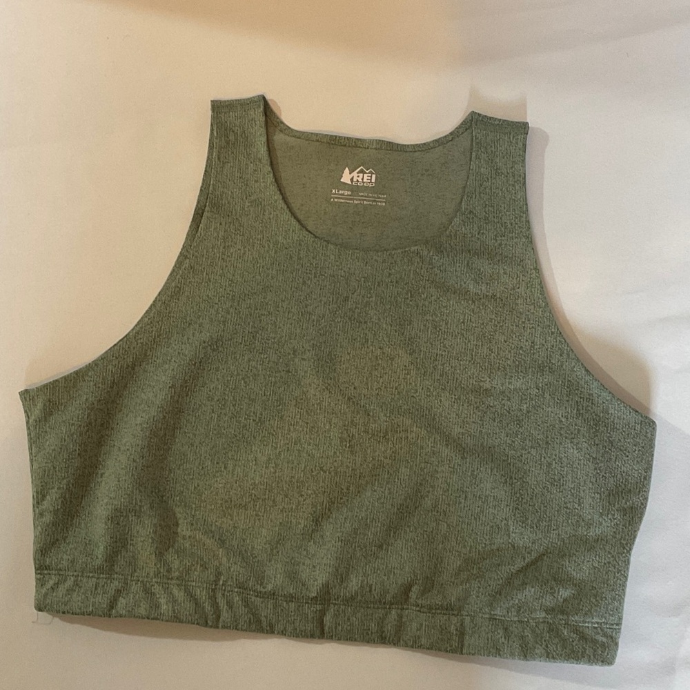 REI Olive Green Cropped Tank Top